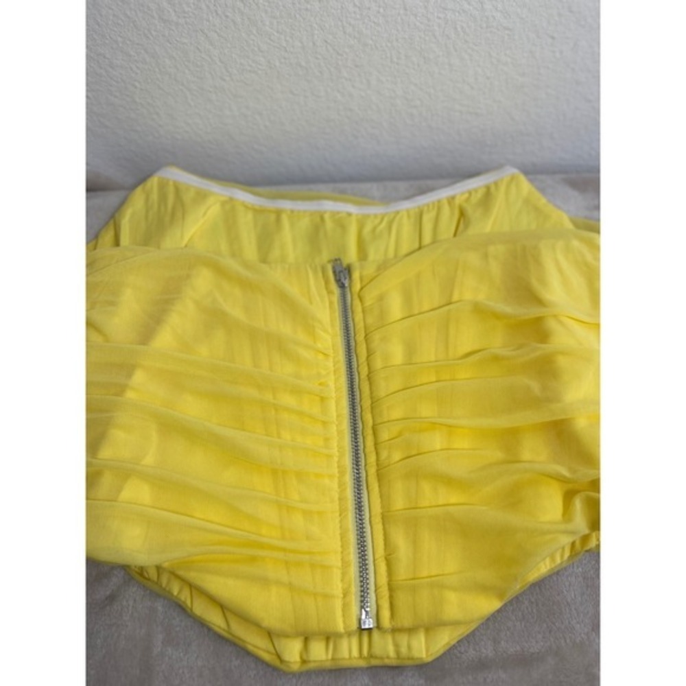 Marthea Yellow Mesh Draped Corset Top Ruched Boned Sleeveless XL NEW - Picture 16 of 16